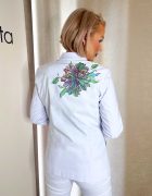 Fehér-mintás gombos, galléros blézer - Gardenia kollekció - Image 9