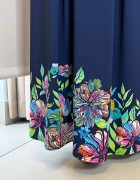Sötétkék alapon színes nyomott mintás hosszú szoknya "Gardenia" kollekció - Image 5