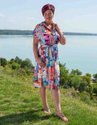 Mintás gombos, galléros ingruha övvel - Patchwork kollekció