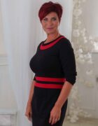Fekete-piros kerek nyakú ruha " Elegante kollekció " - Image 2