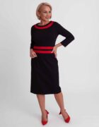 Fekete-piros kerek nyakú ruha " Elegante kollekció " - Image 3