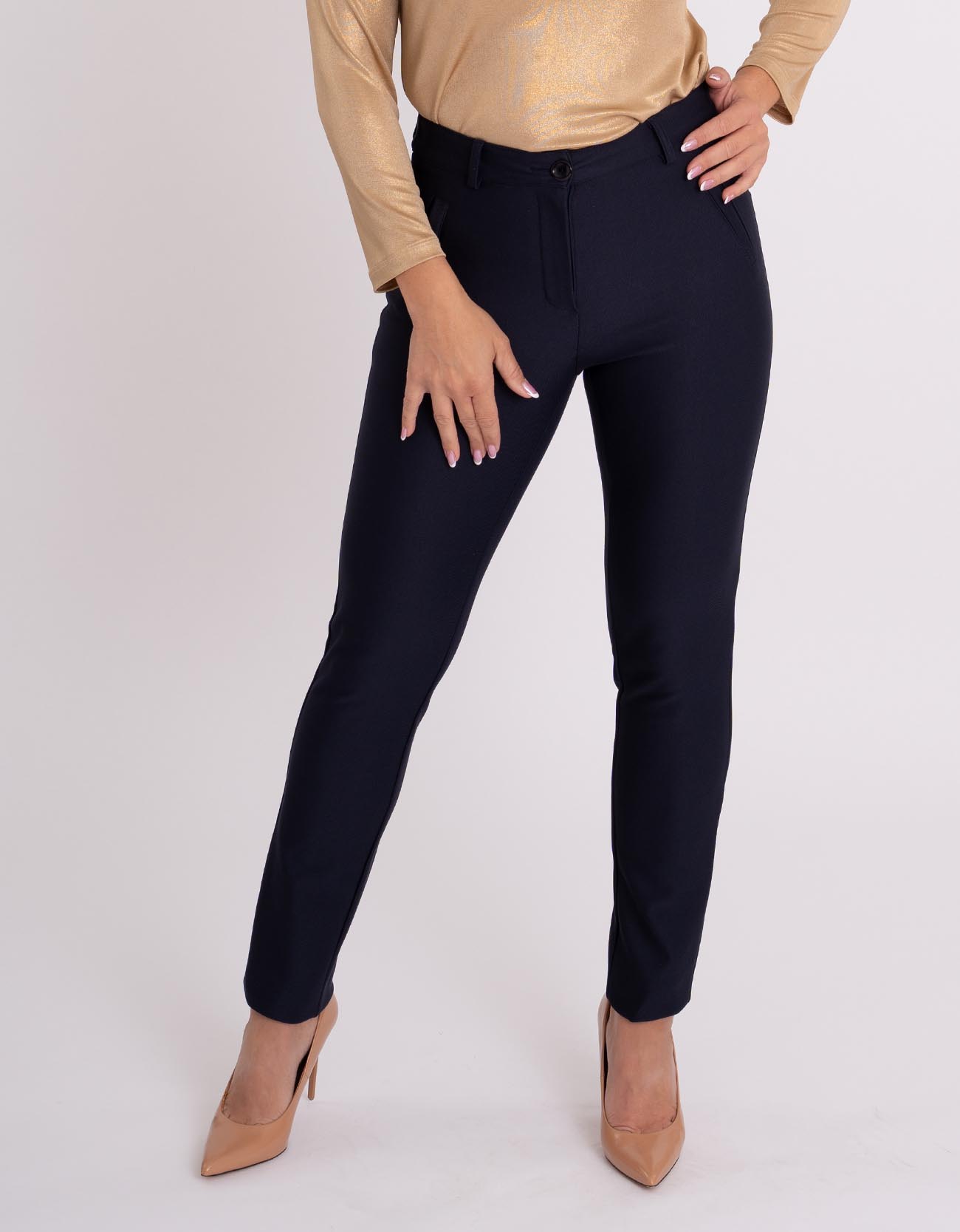 Sötétkék derékban hátul gumis nadrág /RND/ - Image 3