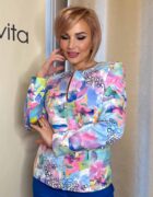 Színes mintás textil velúrbőr blézer Crea'vita kollekció