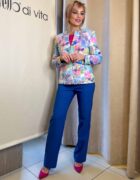 Színes mintás textil velúrbőr blézer Crea'vita kollekció - Image 3