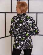 Zöld-fekete-fehér mintás gombos galléros blézer „Fashionista” - Image 3
