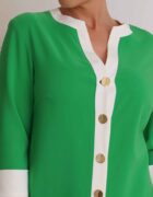 Zöld ruha kerek nyakkal cream díszítővel "Fashionista" - Image 4
