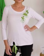 Fehér alapon mintás megkötős felső zöld flitterekkel "Fashionista" - Image 2