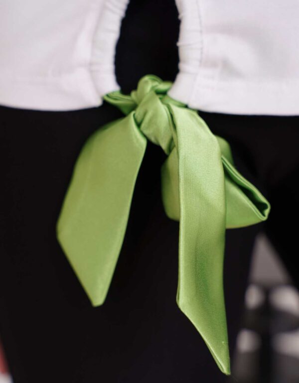 Fehér alapon mintás megkötős felső zöld flitterekkel "Fashionista" - Image 4