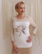 Ecrü felső flitteres hímzéssel "Rustica"