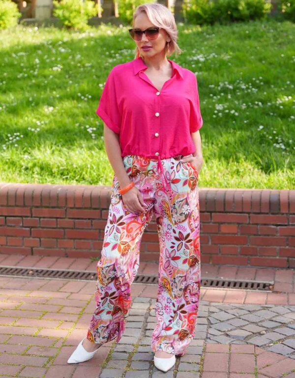 Pink mintás bőszárú nadrág - Image 2
