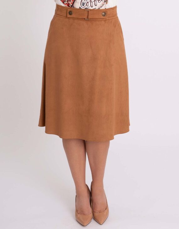 Barna textil velúrbőr szoknya "Livello"