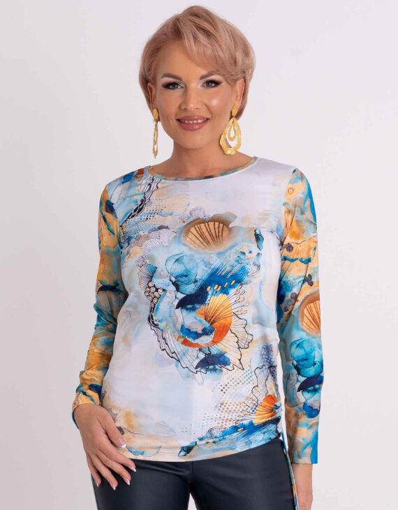 Mintás oldalt húzott felső "Aureline" kollekció