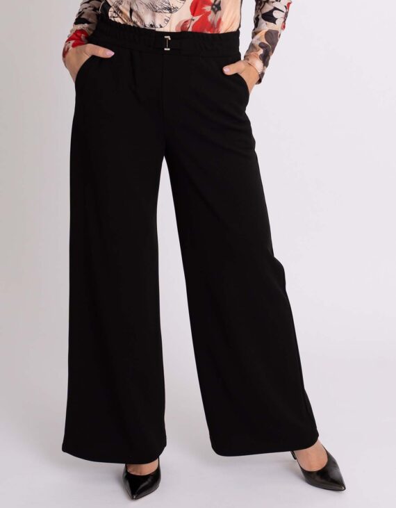 Fekete derékban körbegumis nadrág "Vadvirág kollekció"