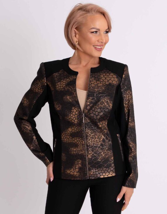 Mintás kerek nyakú húzózáras blézer "Firenze kollekció"