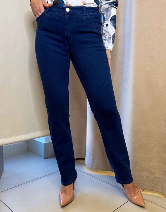 Sötétkék extrán elasztikus PAMUT farmernadrág "Galaxy kollekció"