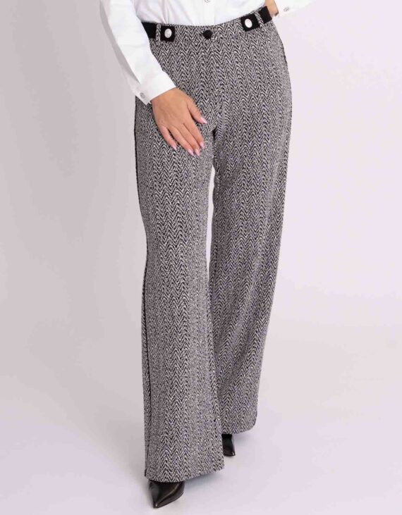 Fekete-fehér halszálkás nadrág ˇVadvirág kollekció"