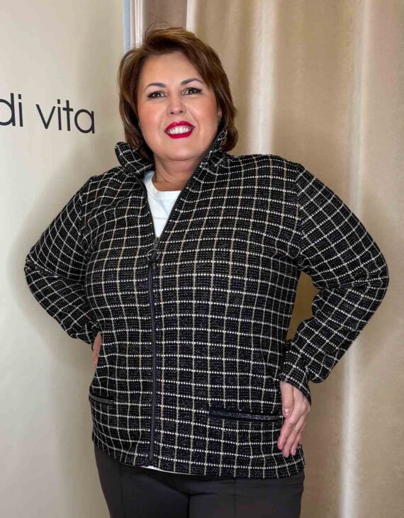 Lurex szálas kockás blézer "Német"