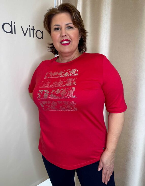 Piros strasszos felső "Német"