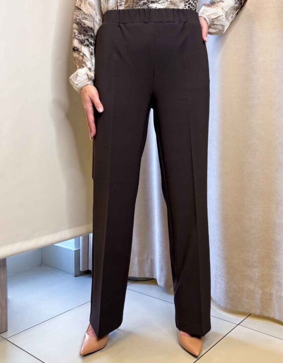 Sötétbarna élén vasalt egyenesszárú nadrág "Monari"