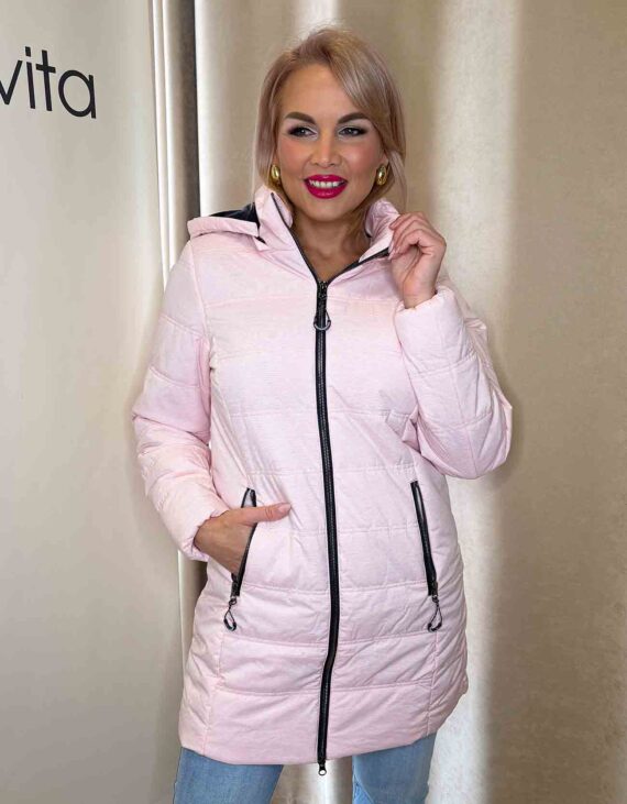 Babarózsaszín kapucnis dzseki "Német"