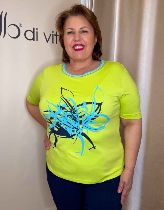 Világoszöld-kék mintás felső "Német"