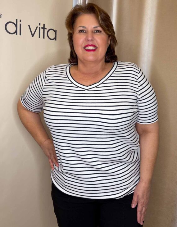 Fekete-fehér csíkos felső "Német"