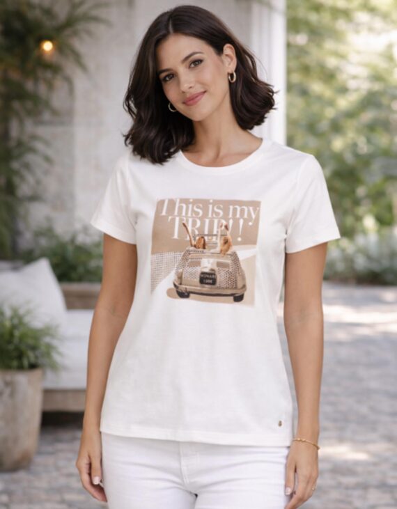 Egyedi mintás, strasszos felső "Monari"