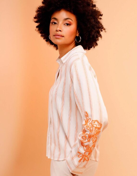 Csíkos-hímzett felső "Monari"