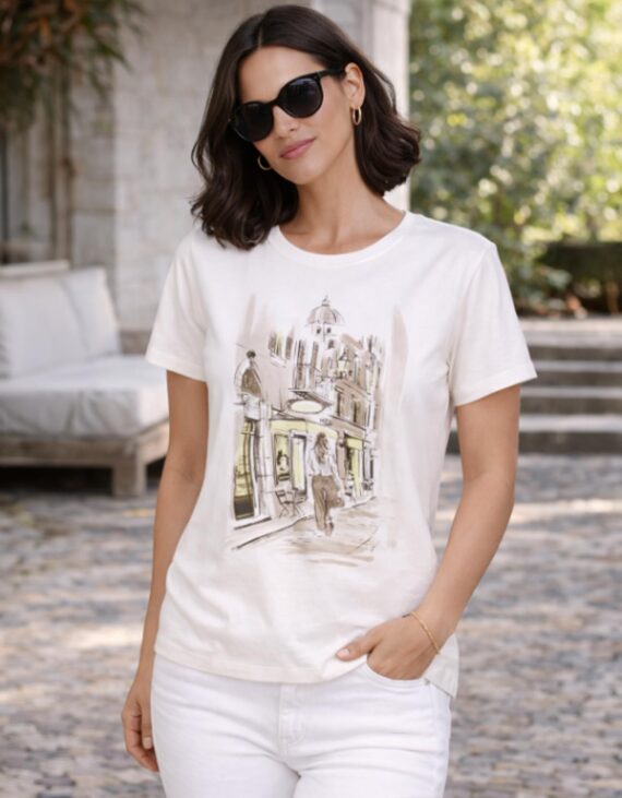 Egyedi mintás, strasszos felső "Monari"