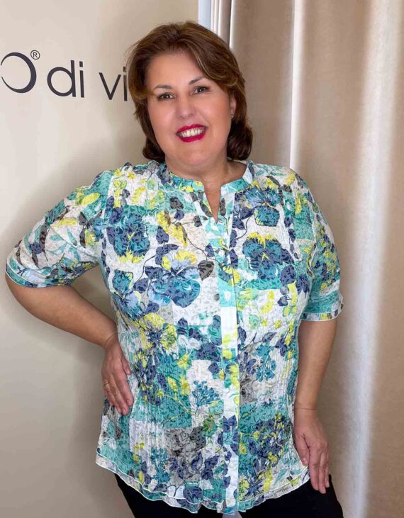 Kék-zöld mintás blúz "Német"