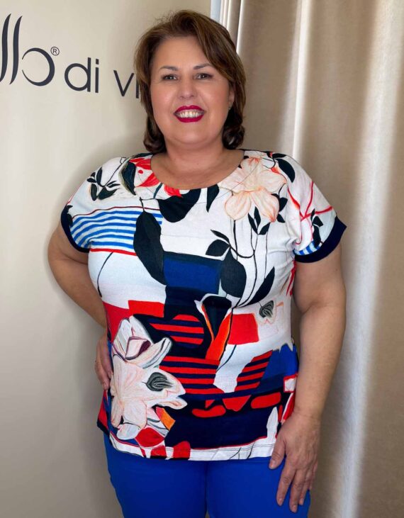 Egyedi mintás rövid felső "Kanadai"