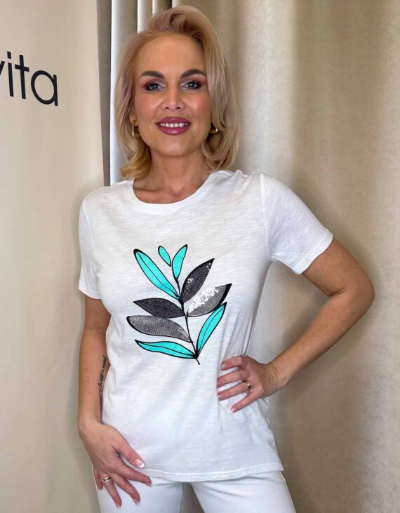 Menta leveles strasszos felső "Navi"