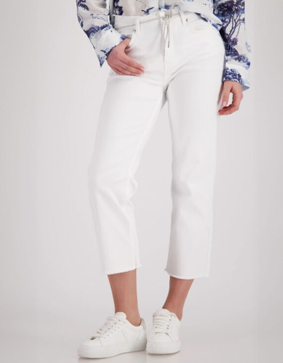 Fehér capri nadrág, derékban megkötővel "Monari"